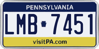 PA license plate LMB7451