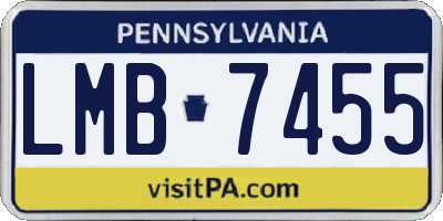 PA license plate LMB7455