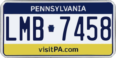 PA license plate LMB7458