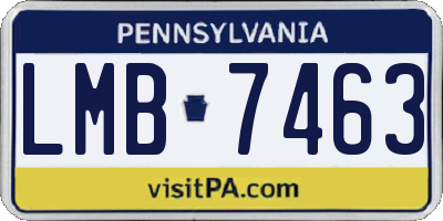 PA license plate LMB7463