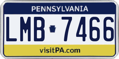 PA license plate LMB7466