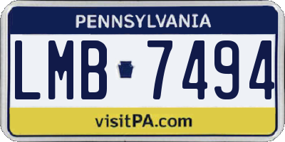 PA license plate LMB7494