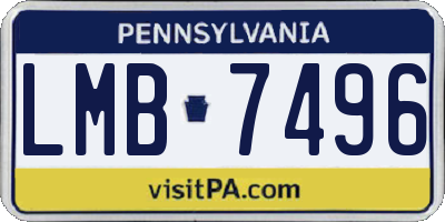 PA license plate LMB7496