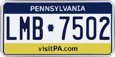PA license plate LMB7502