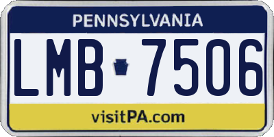 PA license plate LMB7506