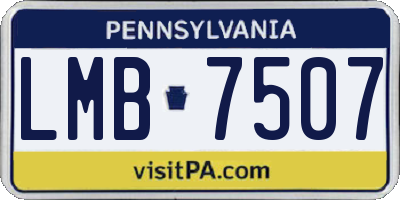 PA license plate LMB7507
