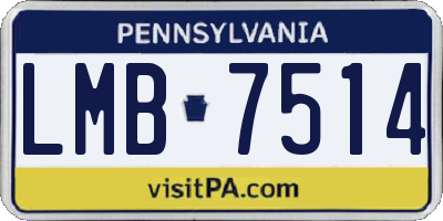 PA license plate LMB7514