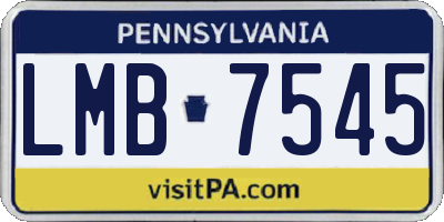 PA license plate LMB7545