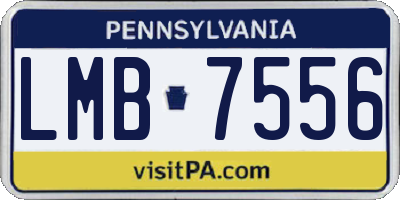 PA license plate LMB7556