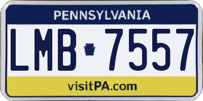 PA license plate LMB7557