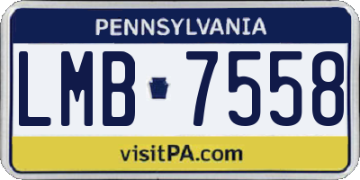 PA license plate LMB7558