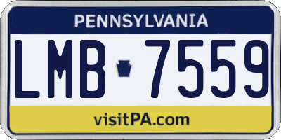 PA license plate LMB7559