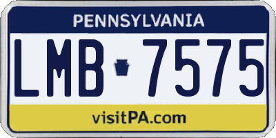 PA license plate LMB7575