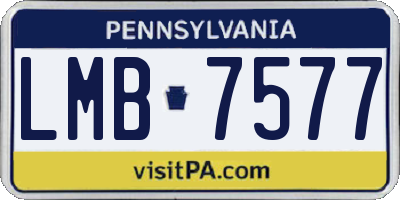 PA license plate LMB7577