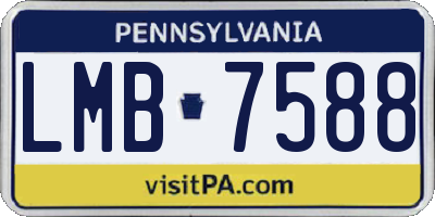 PA license plate LMB7588