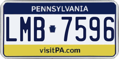 PA license plate LMB7596
