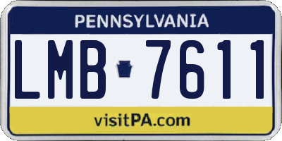 PA license plate LMB7611
