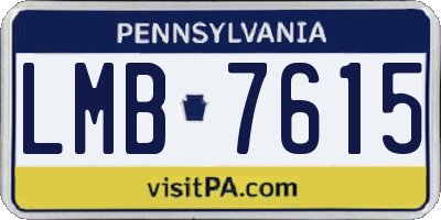 PA license plate LMB7615