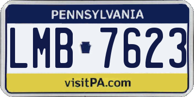PA license plate LMB7623