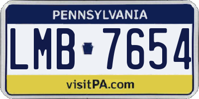 PA license plate LMB7654