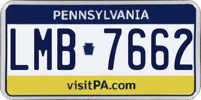 PA license plate LMB7662