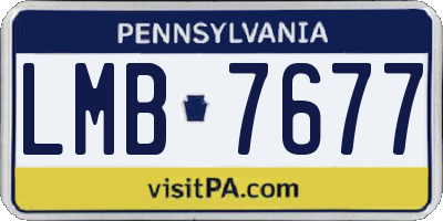 PA license plate LMB7677