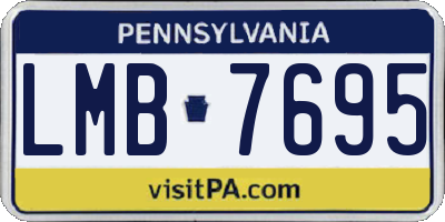 PA license plate LMB7695