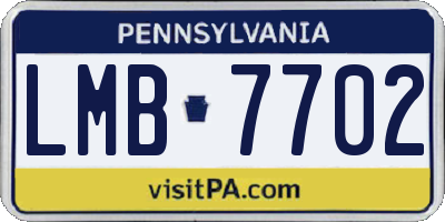 PA license plate LMB7702