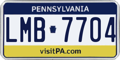 PA license plate LMB7704