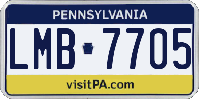 PA license plate LMB7705