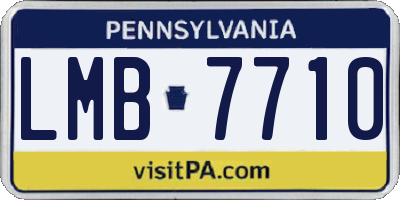 PA license plate LMB7710