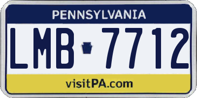 PA license plate LMB7712