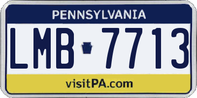 PA license plate LMB7713
