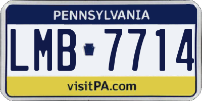 PA license plate LMB7714