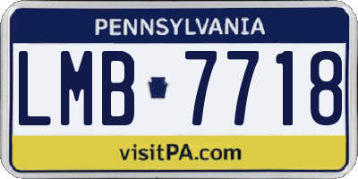 PA license plate LMB7718