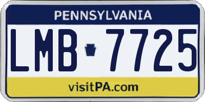 PA license plate LMB7725