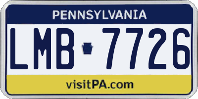 PA license plate LMB7726