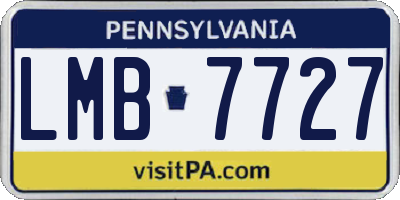PA license plate LMB7727