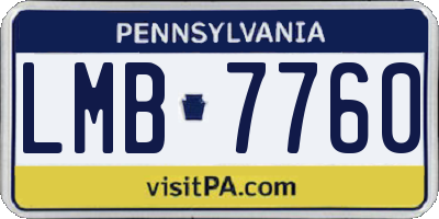 PA license plate LMB7760