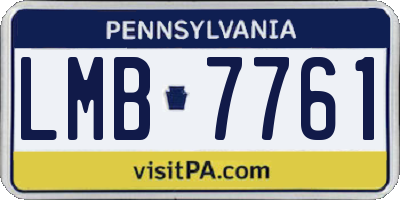 PA license plate LMB7761