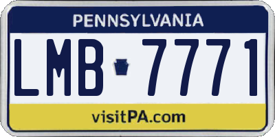 PA license plate LMB7771