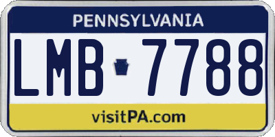 PA license plate LMB7788