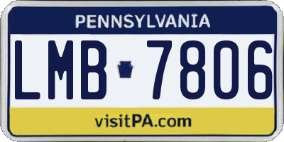 PA license plate LMB7806
