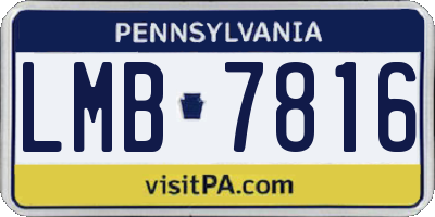 PA license plate LMB7816