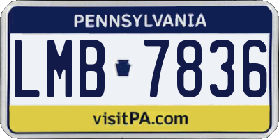 PA license plate LMB7836