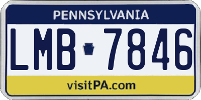 PA license plate LMB7846