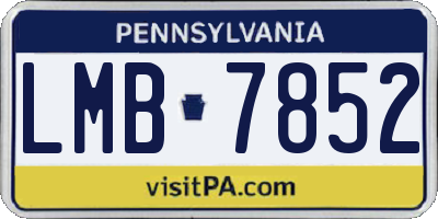 PA license plate LMB7852