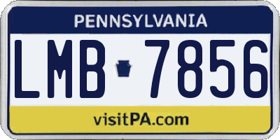 PA license plate LMB7856