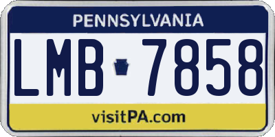 PA license plate LMB7858