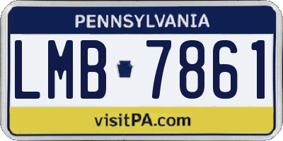 PA license plate LMB7861